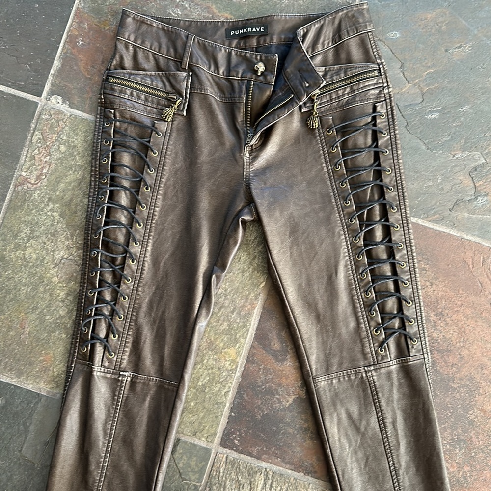 Punk Rave leather European goth club pants